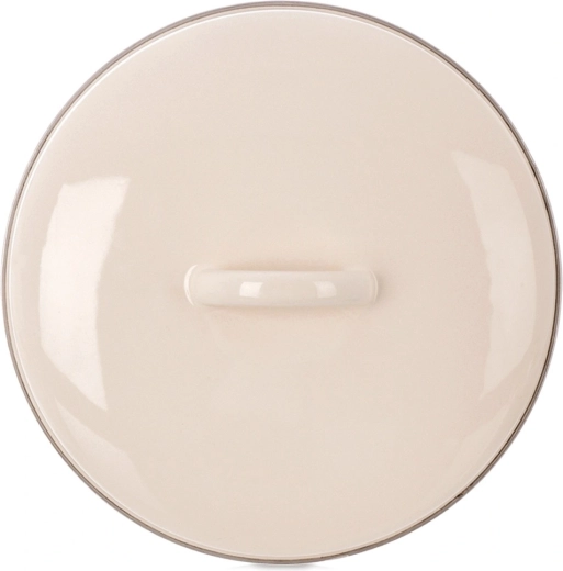 Tapa esmaltada color crema de 21 cm