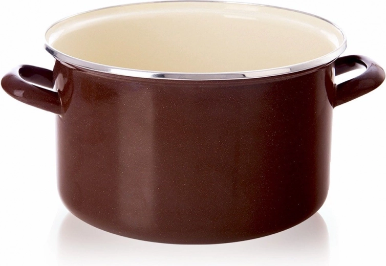 Olla esmaltada marrón 26 cm, 6,5 l