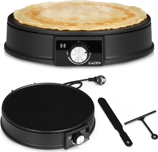 Plancha eléctrica para crepes 1200 W KADEN con superficie antiadherente de 30 cm
