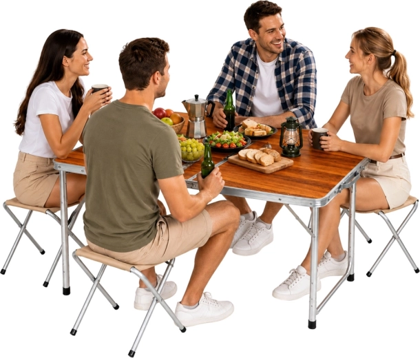 Set para 4 personas: mesa + 4 taburetes