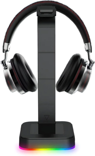 Soporte para auriculares Renew Force Z9 con iluminación RGB y puertos USB