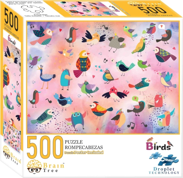 Puzzle Brain Tree Pájaros de cuento 500 piezas