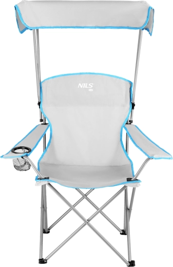 Silla de camping plegable con toldo NILS Camp gris