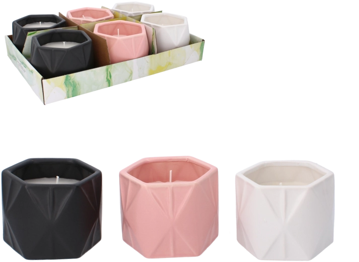 Vela decorativa de Citronella en recipiente de cerámica 11,5 × 9 cm