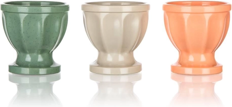 Vasito de plástico para huevos Culinaria, surtido de colores, 3 uds