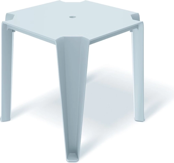 Mesa de comedor Lottie – mesa de jardín y balcón de plástico gris claro