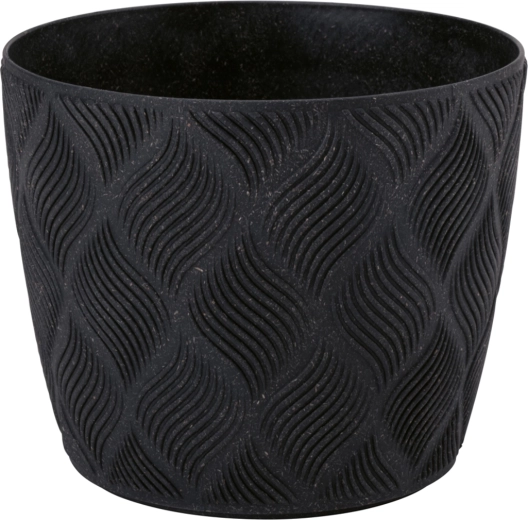 Maceta FLOW Petit ECO WOOD 17 cm – negro profundo
