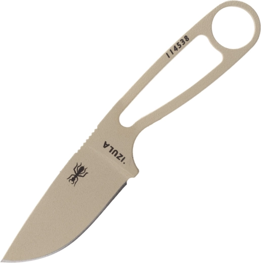 Cuchillo ESEE Izula Desert Tan con hoja fija de 7,3 cm y funda