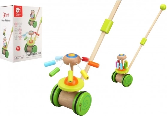 Carrito de empuje de madera y colores para niños Classic World