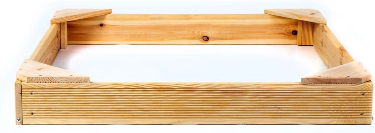 Arenero de madera cuadrado pequeño 100 × 100 cm