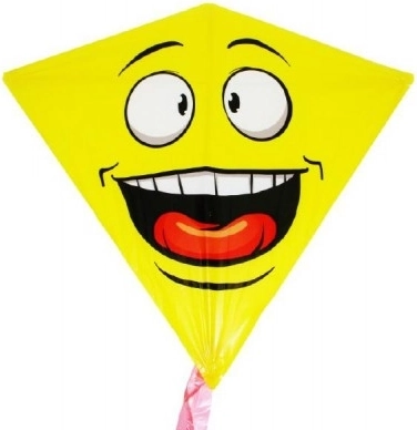 Cometa voladora de plástico con carita sonriente 68 × 73 cm
