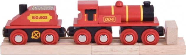 Bigjigs Rail locomotora roja con vagón