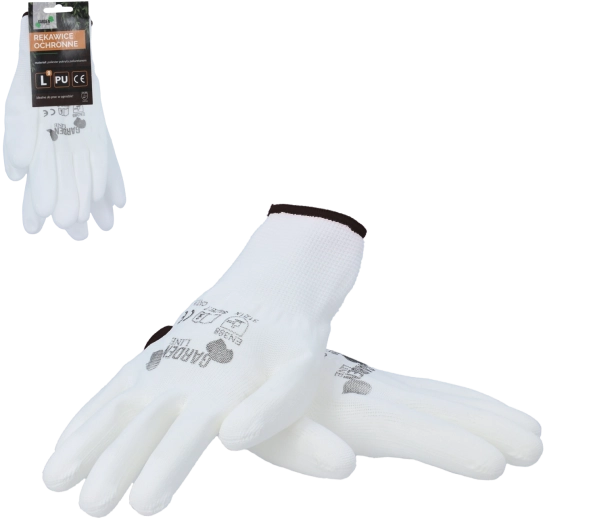 Guantes protectores de poliéster con recubrimiento de poliuretano, talla 9/L