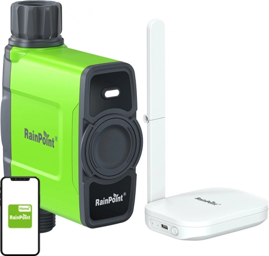 Unidad de control de riego RainPoint Wi‑Fi con 1 zona y puerta de enlace