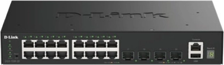 Switch de red administrable D-Link con 16 puertos Gigabit y 4 puertos 10G SFP+