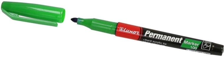 Rotulador permanente LUXOR 100, verde, 1–2 mm