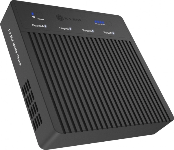 Duplicador USB4 de 4 bahías para SSD NVMe M.2 con clonación 1:3