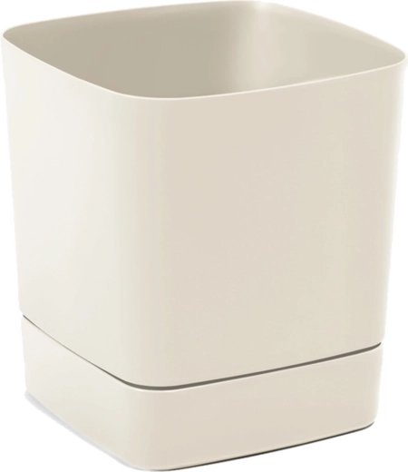 Macetero con plato Clima 30 × 30 cm beige