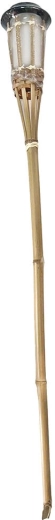 Antorcha solar de bambú para jardín 90 cm, blanco cálido