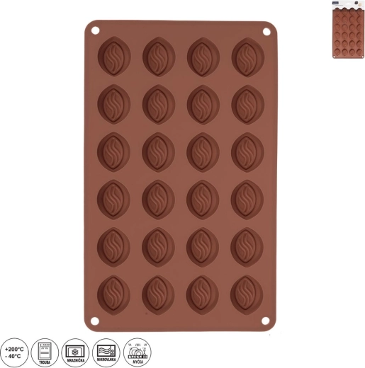 Molde de silicona para bombones 24 uds – grano de café