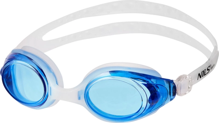 Gafas de natación NILS Aqua blanco-azules con anti-fog y protección UV