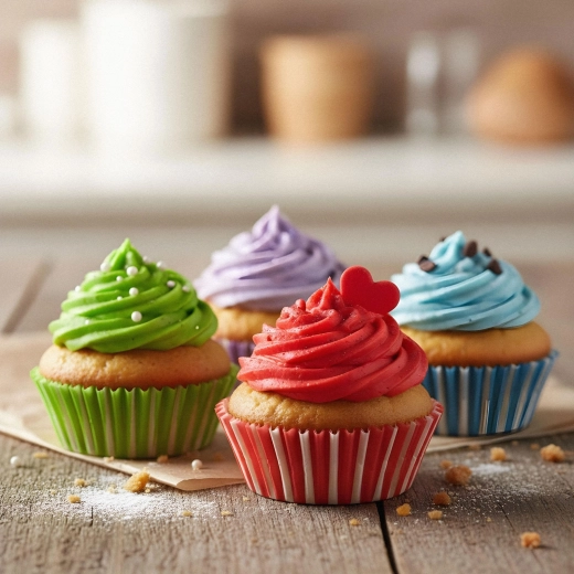 Set de cápsulas de papel rayadas para muffins