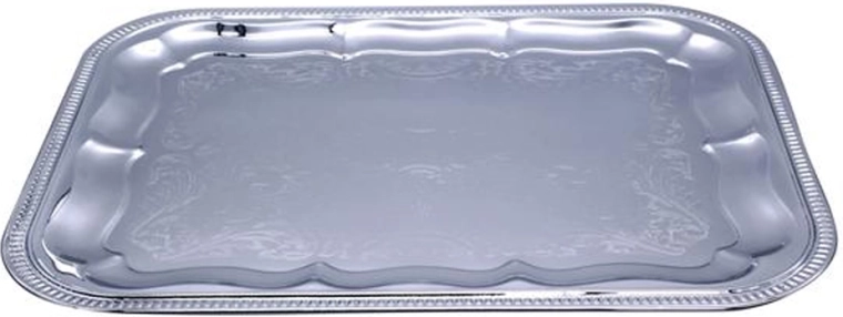 Bandeja rectangular cromada 41 × 31 cm