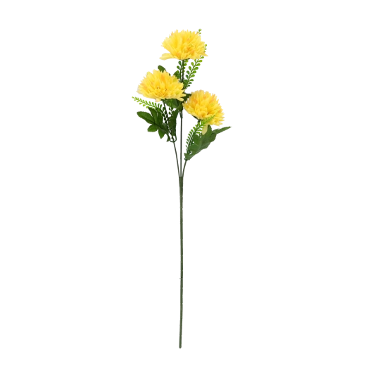 Ramita artificial de crisantemo de 58 cm con tres flores