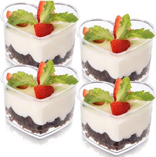 Vasitos para postres y aperitivos con forma de corazón 130 ml, 4 uds.