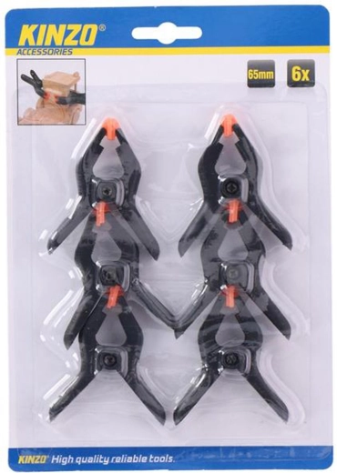 Pinza de encolado 65 mm, juego de 6 uds. KINZO