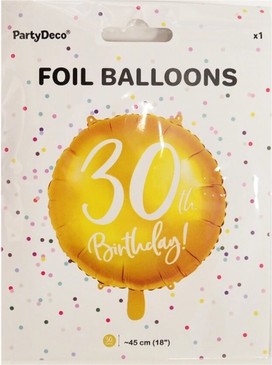 Globo de foil número 30 dorado 45 cm