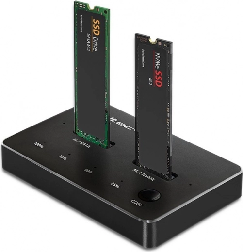 Estación de acoplamiento para SSD M.2 | NVMe | SATA | USB-C | Doble 2 x 2TB