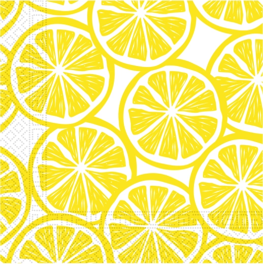Servilletas de tres capas con motivo de limón 33 × 33 cm