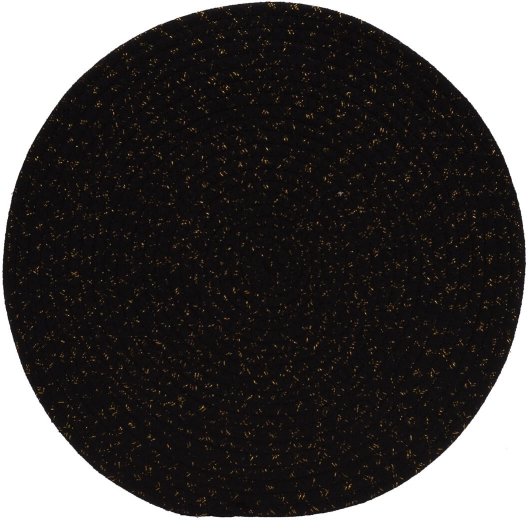 Mantel individual redondo de 38 cm – negro con lurex dorado