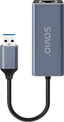 Adaptador ethernet gigabit Savio USB-A a RJ-45