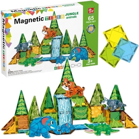 Juego de construcción magnético de la selva, 65 piezas