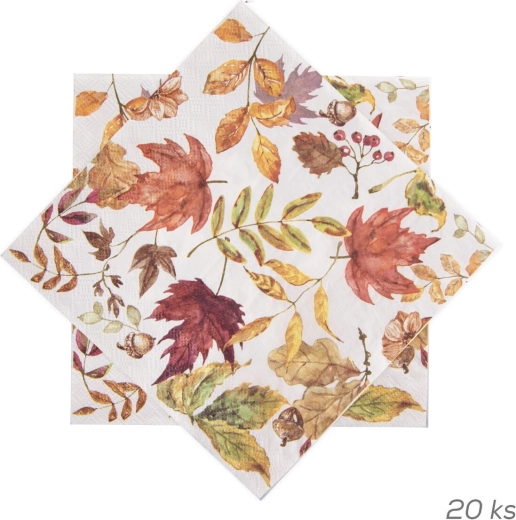 Servilletas de papel con motivo de hojas otoñales 33 × 33 cm 20 uds