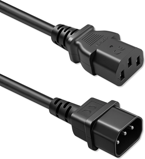 Cable de alimentación schuko – IEC C13 para C14, 3×0,75 mm², 2 m, cobre Qoltec