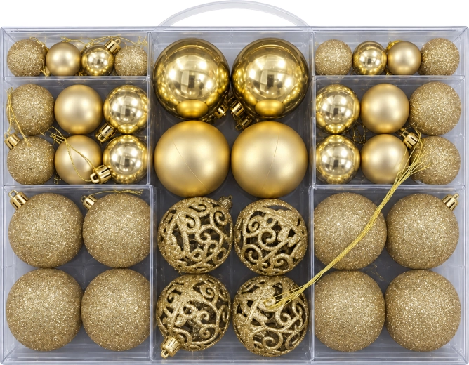 Adornos navideños irrompibles para el árbol, set de 100 unidades