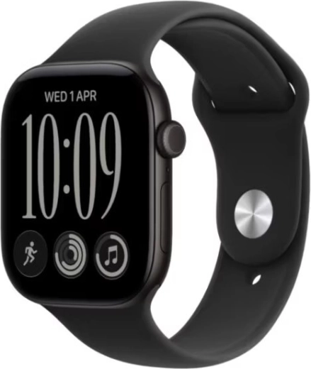 Apple Watch Series 12 GPS + Cellular de 42 mm, aluminio negro con correa deportiva negra S/M