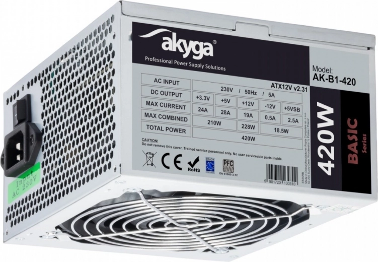 Fuente de alimentación ATX Akyga 420W