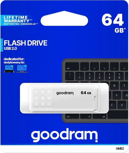 Memoria USB flash GOODRAM UME2 64 GB blanca