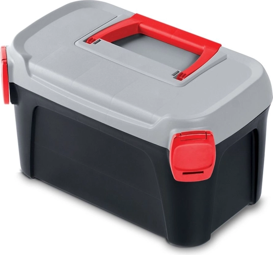 Maletín para herramientas Smart 7 l, negro con tapa gris