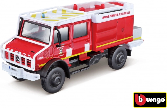 Vehículo de rescate Bburago Mercedes‑Benz Unimog U5023 Bomberos 1:50