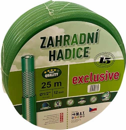 Manguera de jardín 1/2" 25 m transparente verde
