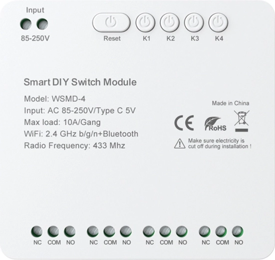 Módulo inteligente de conmutación AVATTO de cuatro canales para proyectos DIY 250 V
