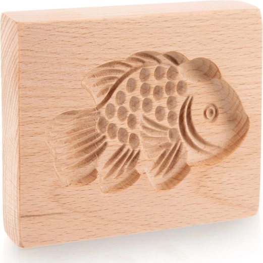 Molde de madera para galletas pez 10 × 8 cm