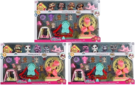 Set de animalitos con casita y parque infantil
