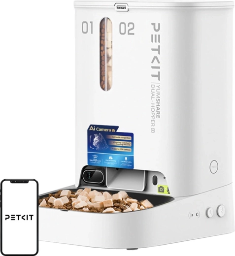 Dispensador automático de comida con cámara PETKIT YumShare Dual Hopper 2