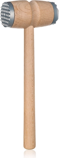 Mazo ablandador de carne de doble cara 30 cm de madera de haya y metal BANQUET Brillante